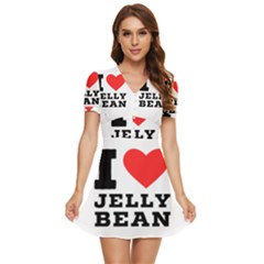 I Love Jelly Bean V-neck High Waist Chiffon Mini Dress by ilovewhateva