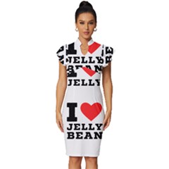 I Love Jelly Bean Vintage Frill Sleeve V-neck Bodycon Dress by ilovewhateva