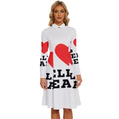 I Love Jelly Bean Long Sleeve Shirt Collar A-line Dress by ilovewhateva