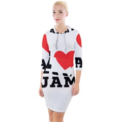 I Love Jam Quarter Sleeve Hood Bodycon Dress by ilovewhateva