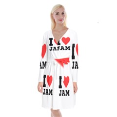 I Love Jam Long Sleeve Velvet Front Wrap Dress by ilovewhateva
