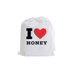 I Love Honey Drawstring Pouch (medium) by ilovewhateva