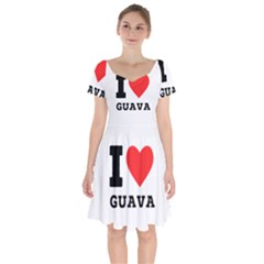 I Love Guava  Short Sleeve Bardot Dress by ilovewhateva