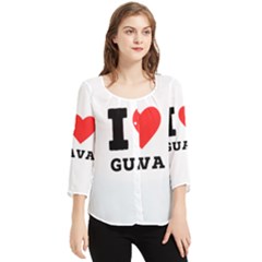 I Love Guava  Chiffon Quarter Sleeve Blouse by ilovewhateva