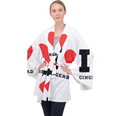 I Love Gingerbread Long Sleeve Velvet Kimono  by ilovewhateva