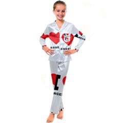 I Love Gingerbread Kids  Satin Long Sleeve Pajamas Set by ilovewhateva