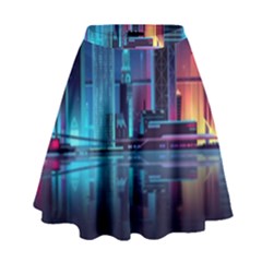 Digital Art Artwork Illustration Vector Buiding City High Waist Skirt by 99art