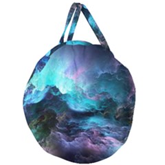 Abstract Graphics Nebula Psychedelic Space Giant Round Zipper Tote by 99art