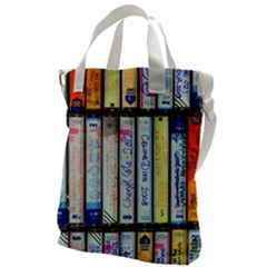 Cassette Tape Music Vintage 1980s 70s Canvas Messenger Bag by 99art