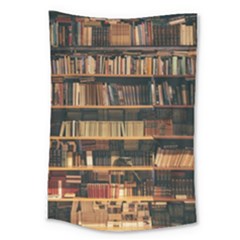 Books On Bookshelf Assorted Color Book Lot In Bookcase Library Large Tapestry by 99art