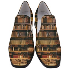 Books On Bookshelf Assorted Color Book Lot In Bookcase Library Women Slip On Heel Loafers