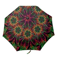 Multicolored Flower Mandala Wallpaper Kaleidoscope Pattern Folding Umbrellas by 99art