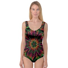 Multicolored Flower Mandala Wallpaper Kaleidoscope Pattern Princess Tank Leotard  by 99art