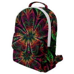 Multicolored Flower Mandala Wallpaper Kaleidoscope Pattern Flap Pocket Backpack (small) by 99art