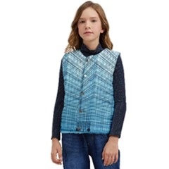 Architecture Blue Drawing Engineering City Modern Building Exterior Kid s Short Button Up Puffer Vest	 by 99art