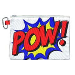Pow Comic Comic Book Fight Canvas Cosmetic Bag (xl) by 99art
