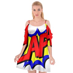 Zap Comic Book Fight Cutout Spaghetti Strap Chiffon Dress by 99art