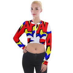 Zap Comic Book Fight Long Sleeve Cropped Velvet Jacket by 99art