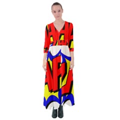 Zap Comic Book Fight Button Up Maxi Dress by 99art