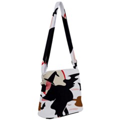 Bat Broom Broomstick Zipper Messenger Bag by 99art