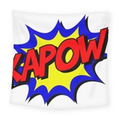 Kapow-comic-comic-book-fight Square Tapestry (large) by 99art