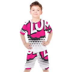 Lol-acronym-laugh-out-loud-laughing Kids  Tee And Shorts Set by 99art