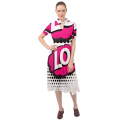 Lol-acronym-laugh-out-loud-laughing Keyhole Neckline Chiffon Dress by 99art