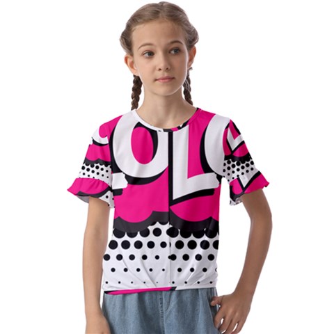 Lol-acronym-laugh-out-loud-laughing Kids  Cuff Sleeve Scrunch Bottom Tee by 99art