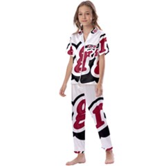 Comic-text-frustration-bother Kids  Satin Short Sleeve Pajamas Set by 99art