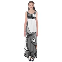 Animal-armadillo-armored-ball- Empire Waist Maxi Dress