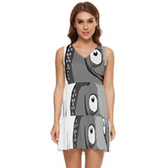 Animal-armadillo-armored-ball- Tiered Sleeveless Mini Dress by 99art