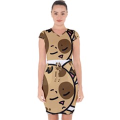 Cat-cartoon-pet-kitten-character Capsleeve Drawstring Dress  by 99art