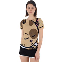 Cat-cartoon-pet-kitten-character Back Cut Out Sport Tee by 99art