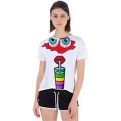 Animation-eyes-cartoon-cute-comic Open Back Sport Tee by 99art