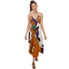 Fuchs-comic-music-wild-animal-cute Halter Tie Back Dress  by 99art