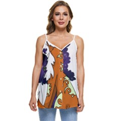 Fuchs-comic-music-wild-animal-cute Casual Spaghetti Strap Chiffon Top by 99art