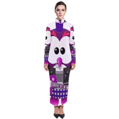 Bird-music-animation-animal Turtleneck Maxi Dress by 99art