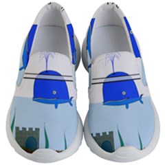 Wal-fish-small-world-lake-sea Kids Lightweight Slip Ons by 99art