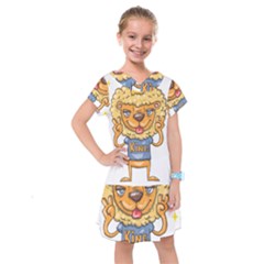 Animation-lion-animals-king-cool Kids  Drop Waist Dress by 99art