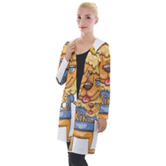 Animation-lion-animals-king-cool Hooded Pocket Cardigan by 99art