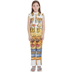 Animation-lion-animals-king-cool Kids  Sleeveless Ruffle Edge Band Collar Chiffon One Piece