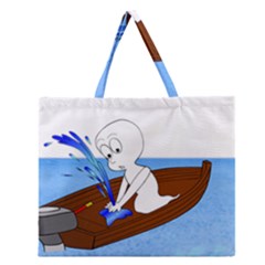 Spirit-boat-funny-comic-graphic Zipper Large Tote Bag by 99art