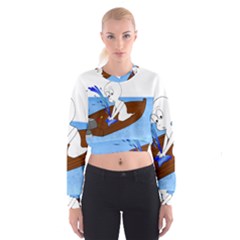 Spirit-boat-funny-comic-graphic Cropped Sweatshirt by 99art