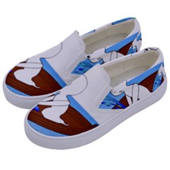 Spirit-boat-funny-comic-graphic Kids  Canvas Slip Ons by 99art