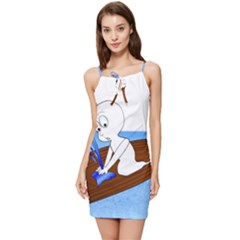 Spirit-boat-funny-comic-graphic Summer Tie Front Dress by 99art