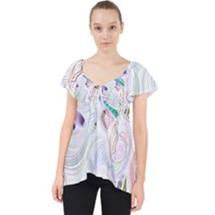 Maasai-man-people-abstract Lace Front Dolly Top