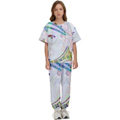 Maasai-man-people-abstract Kids  Tee And Pants Sports Set by 99art