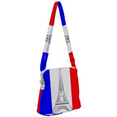 Eiffel-tower-france-flag-tower- Zipper Messenger Bag by 99art