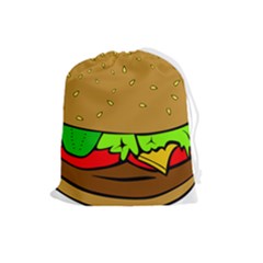 Hamburger-cheeseburger-fast-food Drawstring Pouch (Large)