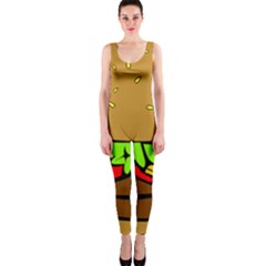 Hamburger-cheeseburger-fast-food One Piece Catsuit by 99art